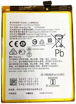 LIFON Mobile Battery For  OPPO A91,F15 2020 A91,BLP765 4025mAh