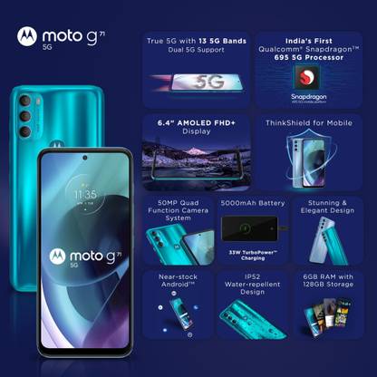 price history - MOTOROLA G71 5G (Neptune Green, 128 GB) (6 GB RAM)