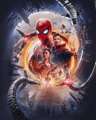 Spiderman No Way Home Poster - Tom Holland, Andrew Garfield, Tobey Maguire Paper Print