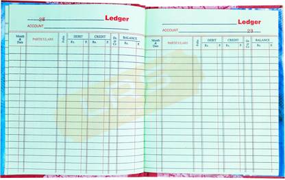LRS Ledger Account Book Short Size - 21 * 17 cm - 80 GSM Ledger Paper - 100 Pages - Pack of 1 - 0-Part Ledger Account Book
