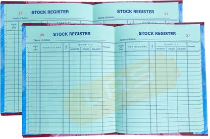 LRS Stock Book Short Size - 21 * 17 cm - 80 GSM Ledger Paper - 58 Pages - Pack of 2 - 1-Part Stock Book