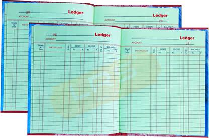 LRS Ledger Account Book Short Size - 21 * 17 cm - 80 GSM Ledger Paper - 58 Pages - Pack of 2 - 1-Part Ledger Book