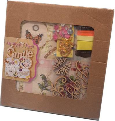R H lifestyle DIY Smile Words Photo Frame for Scrapbooking Wood Picture Frames Theme,  Scrapbook Kit