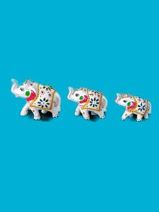 VANSHIKA Vanshika handicrafts showpiece elephanet set of 3pc Decorative Showpiece  -  10 cm