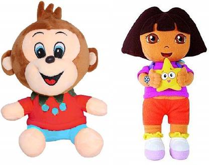 Liquortees Big Dora Doll with Fruit monkey Cartoon Character Soft Plush Stuffed Toys  - 52 cm