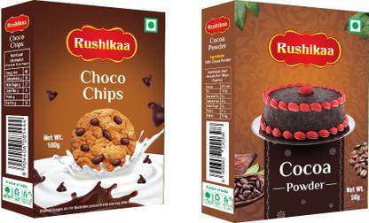 Rushikaa Choco Chips 100g & Cocoa Powder 50g Choco Chips Powder