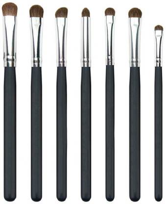 Futurekart Goat Hair Eyeshadow Brushes (Black and Silver, 124) - Set of 7