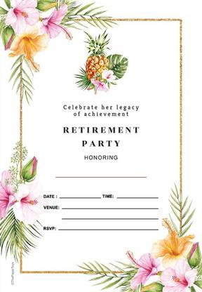 thepapertoys Retirement Invitation Cards , 25 Cards with Envelopes (5*7 inches)-ICR3 Invitation Card