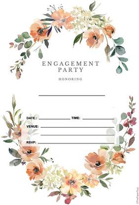 thepapertoys Engagement Invitation Cards , 25 Cards with Envelopes (5*7 inches)-ICE16 Invitation Card