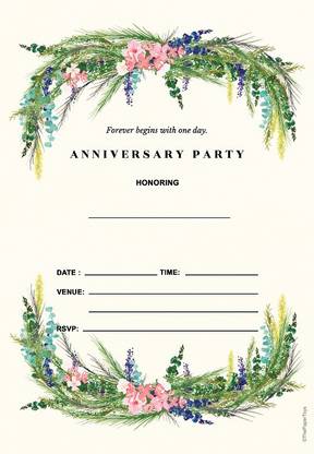 thepapertoys Anniversary Invitation Cards , 25 Cards with Envelopes (5*7 inches)-ICA9 Invitation Card