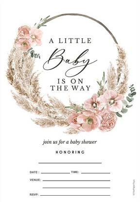 thepapertoys Baby Shower Invitation Cards , 25 Cards with Envelopes (5*7 inches)-ICBS3 Invitation Card