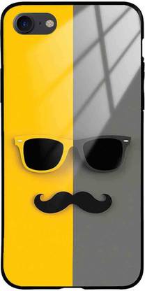 NDCOM Back Cover for iPhone 6s Mustache Printed Glass Case