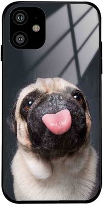 NDCOM Back Cover for iPhone 11 Cutest Pug Dog Printed Glass Case