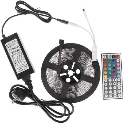 amiciVision 5050 Waterproof RGB LED Strip 4 Meter with 24 Key Remote & 12 Volt 2 Amp Adapter Recessed Ceiling Lamp