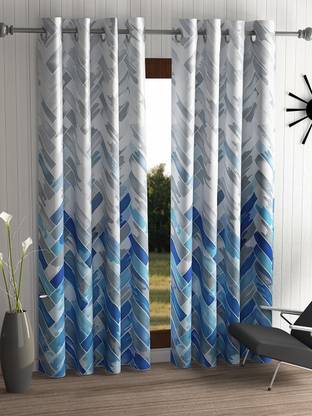 Home Sizzler 244 cm (8 ft) Long Door Polyester Semi Transparent Curtain (Pack Of 2)