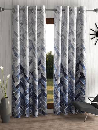 Home Sizzler 153 cm (5 ft) Window Polyester Semi Transparent Curtain (Pack Of 2)