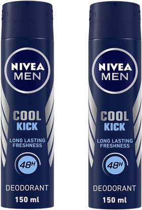 NIVEA MEN COOL KICK COOL-CARE FORMULA DEO (PACK OF 2 X 150 ML) Deodorant Spray  -  For Men