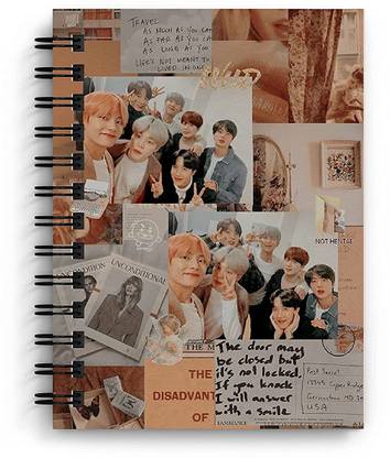 Macro BTS BROWN SCRAPBOOK A5 Diary RULED 160 Pages