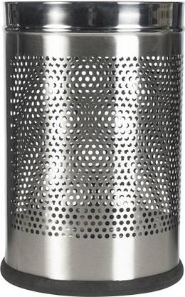 Shivom steel Perforated Open Trash Can Garbage Dustbin - (8x12 Inches) Stainless Steel Dustbin