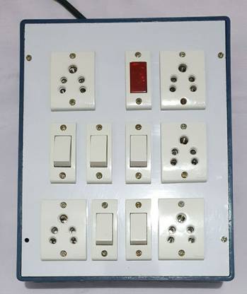 Dalton (5+5) Plastic Blue Extension Board socket switch indicator 6 A Five Pin Socket