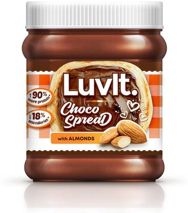 LuvIt Choco Spread with Almond | Smooth & Delicious | 90% More Protein |