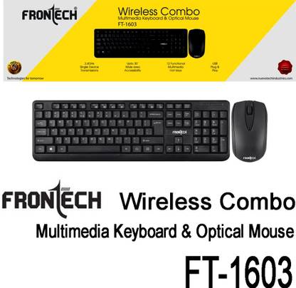 Frontech Wireless Combo Keyboard & Mouse FT-1603 Bluetooth Standard Desktop Keyboard