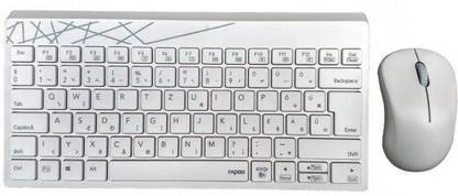 RAPOO 8000S Keyboard & Mouse Wireless Laptop-size Multi-device Keyboard Compatible with Desktop, Laptop, Mac