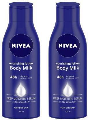 NIVEA NOURISHING BODY MILK LOTION 200 ML X 2