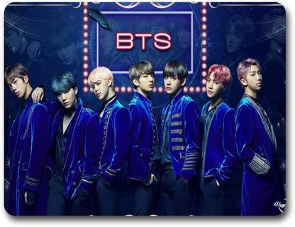 बेसो BTS Army Blue Dress Printed Mouse Pad Suitable for Gaming, Laptop, Desktop माउस पैड