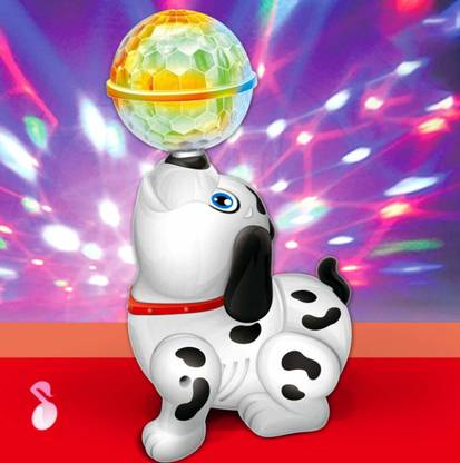 Toyporium Dancing Dog Musical Toy with Flash Lights and 360 Degree Rotation Toy