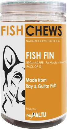 myPALTU Fish Fin Chews For Dogs - Regular (Pack Of 10) Fish Dog Chew