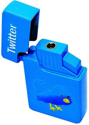 Skyble Windproof Cigarette Lighter in Matte Finish Lighter Blue Colour (Twitter) Pocket Lighter