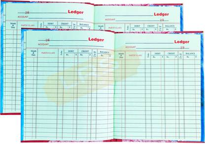 LRS Ledger Account Book Short Size - 21 * 17 cm - 80 GSM Ledger Paper - 100 Pages - Pack of 2 - 0-Part Ledger Account Book