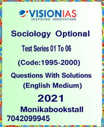Vision IAS-Sociology Optional Test Series 01 To 06-English Medium 2021