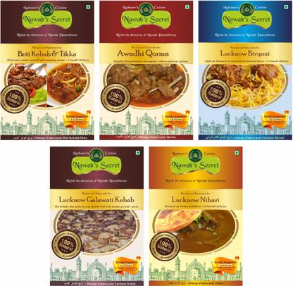 Nawab's Secret Awadhi Combo(Lucknow Biryani, Nehari, Korma,Galauti Kebab,Boti Kebab)-Pk of 5