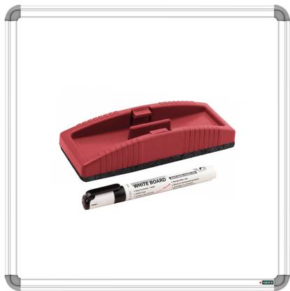 YAJNAS Non Magnetic 2x2 feets, Double Side Writing Whiteboard & Chalk Board, Combo of 3 Items Whiteboards