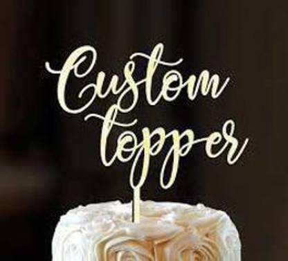 Mumbai bakers Golden Acrylic Couple Cake Topper for Wedding, anniversary and birthday Cake Topper