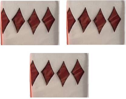 ONLINE JUNCTION OJ Plain Maroon Color Bindi Tikali Kite shape Pack-3 Size-7 Forehead Maroon Bindis
