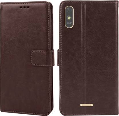 RK Seller Flip Cover for Lava Z61 Pro PU Leather Vintage Case with Card Holder and Magnetic Stand