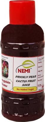 nemi Prickly pear cactus fruit juice with no added sugar red colour 500ml