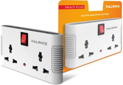 HALONIX Multi Plug plug with Two 2 pin and Two 3 pin socket Power Plug