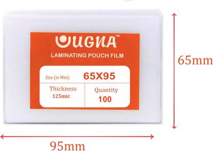 UGNA PVC Thermal Lamination Pouch, Id Card Lamination 125 mic Sheet 100 Pcs Business Card Laminating Sheet