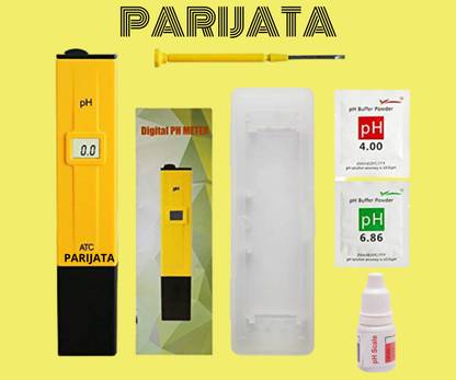 Parijata Yellow pH Meter for water testing with alkaline drops Digital pH Meter