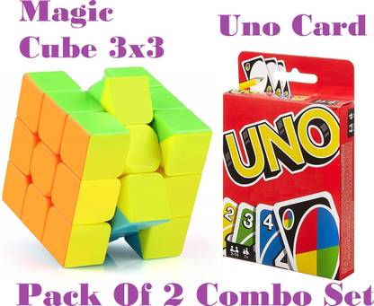 pari pari 108 Uno Card And Magic Cube 3x3 Combo Set Pack Of 2
