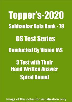 Topper's Subhankar Bala (Rank - 79) 3 GS Test Series 2020 By Vision IAS