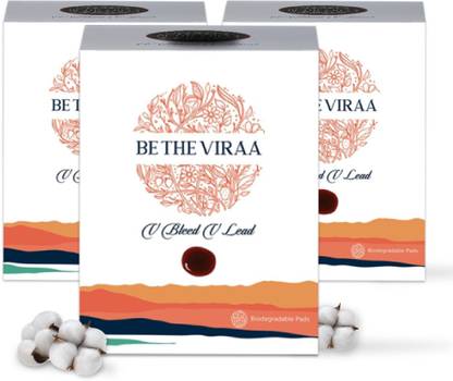 Be the viraa Betheviraa Organic Cotton,Rash-Free Pads|Pack of3(12Large)x3With Disposable Bag Sanitary Pad