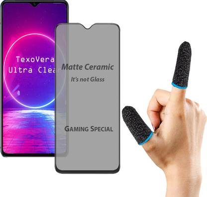TEXOVERA Edge To Edge Tempered Glass for POCO M2, finger sleeve for gaming
