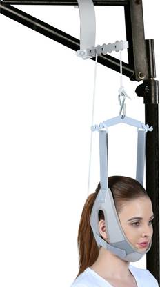 TYNOR Cervical Traction Kit (Sitting) with Weight Bag, Grey, Universal Size, 1 Set Neck Support