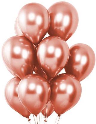 houseparty Solid Rosegold Chrome Balloon Latex Balloon with Shiny Surface for Party & Celebration Balloon