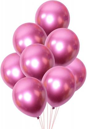houseparty Solid PINK Chrome Balloon Latex Balloon with Shiny Surface for Party & Celebration Balloon